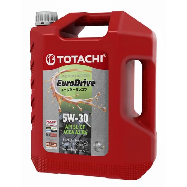روغن موتور خودرو بنزینی، توربوشارژ، هیبریدی، تنفس طبیعی توتاچی مدل euro drive 5w 30  sp 5w 30 حجم 4 لیتر