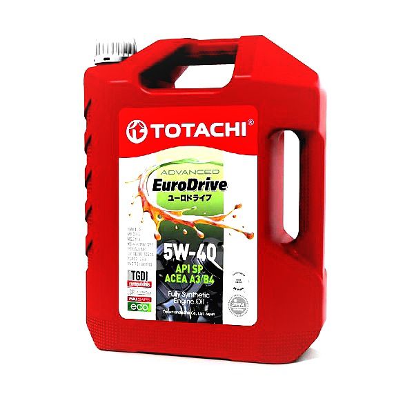 روغن موتور خودرو بنزینی، توربوشارژ، هیبریدی، تنفس طبیعی توتاچی مدل euro drive 5w 40 sp 5w 40 حجم 4 لیتر