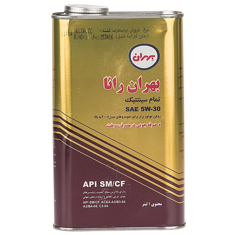 روغن موتور خودرو بهران مدل rana sae حجم 1 لیتر