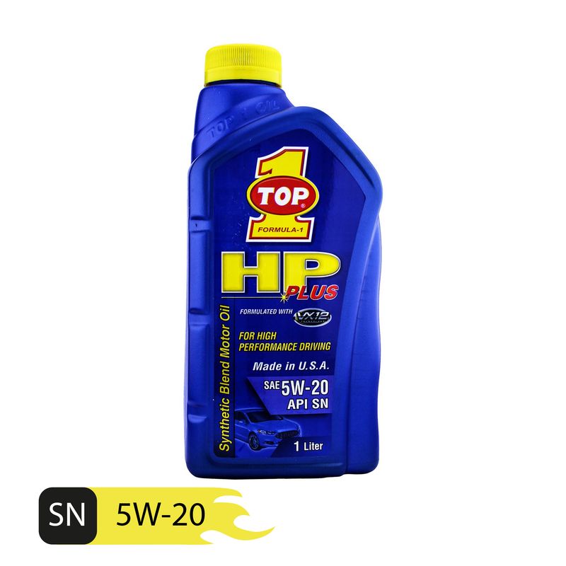 روغن موتور خودرو تاپ وان مدل hp plus 5w 20 حجم 1 لیتر