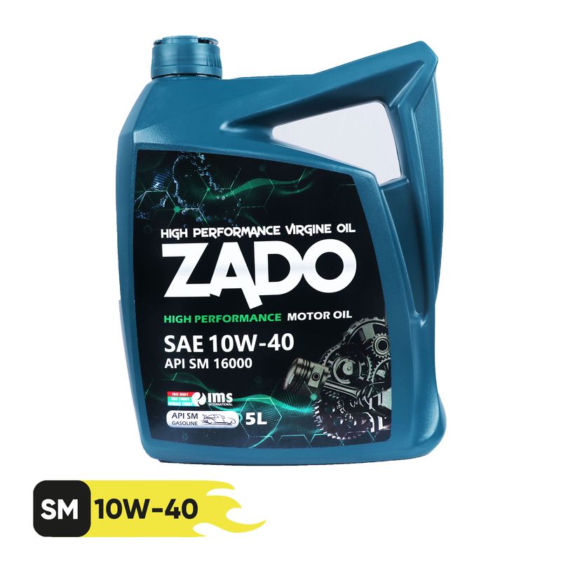 روغن موتور خودرو زادو مدل sae 10w 40 sm حجم 5 لیتر