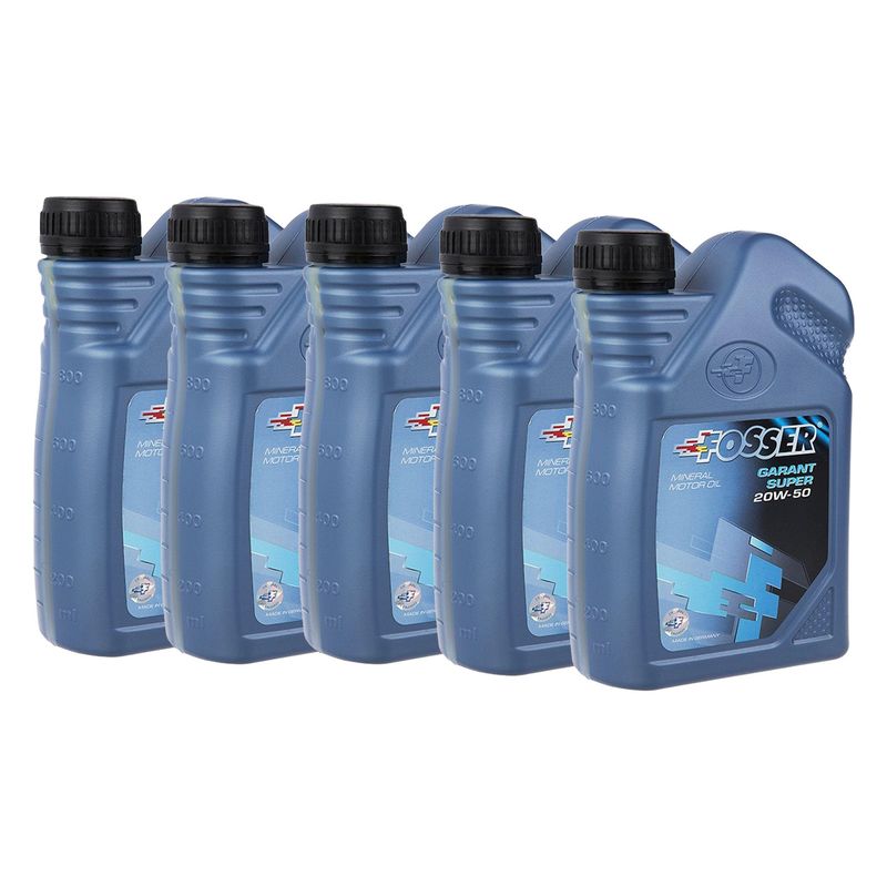 روغن موتور خودرو فوسر مدل garant super 20w 50 حجم 1 لیتر بسته 5 عددی
