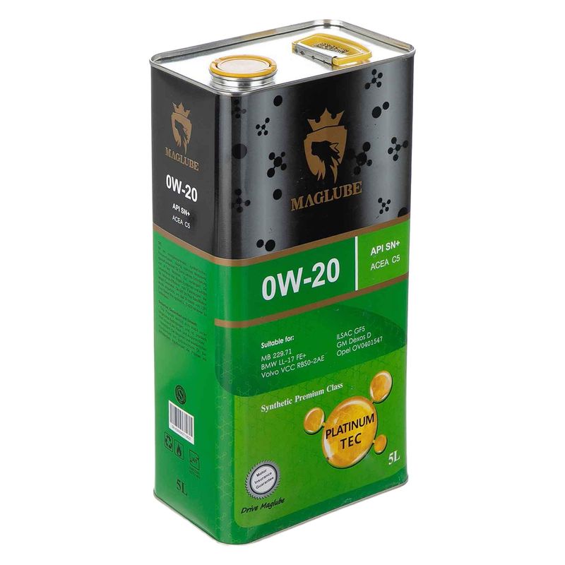 روغن موتور خودرو مگلوب مدل  platinum tec 0w 20حجم 5 لیتر
