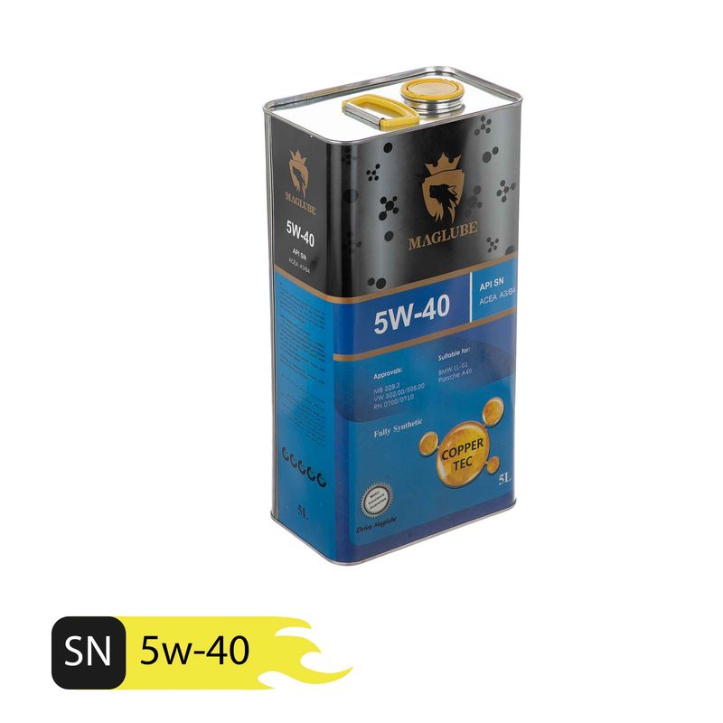 روغن موتور خودرو مگلوب مدل copper tec sn 5w40 حجم 5 لیتر