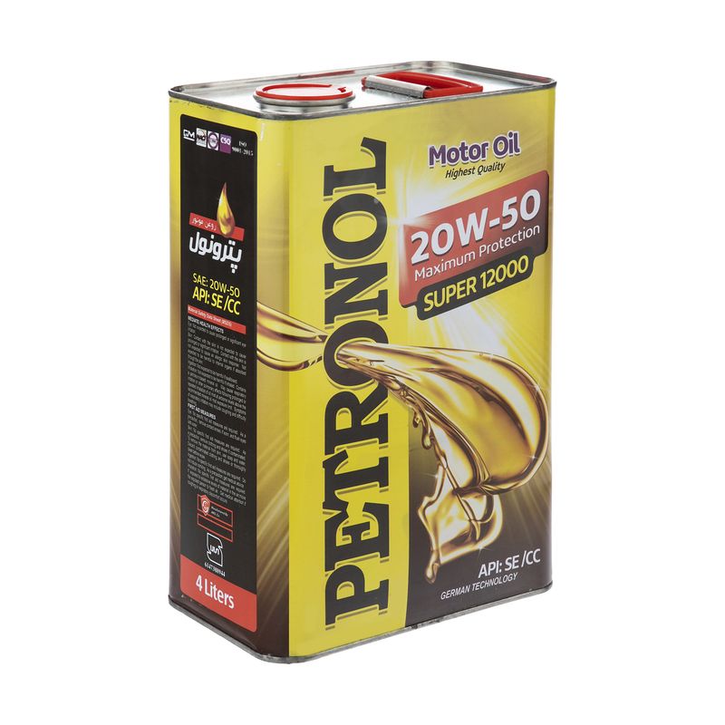 روغن موتور خودرو پترونول مدل سوپر 12000 sae 20w 50 ظرفیت 4 لیتر