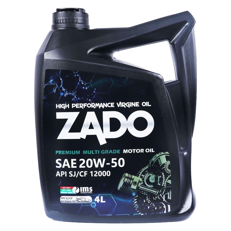 روغن موتور زادو مدل sae 20w50 sj_cf 12000 حجم 4 لیتر