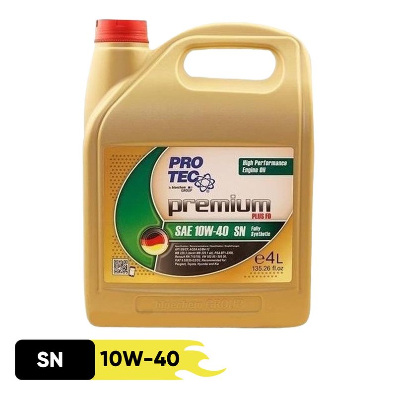 روغن موتور پروتک مدل 10w40 sn فول سنتیک حجم 4 لیتر