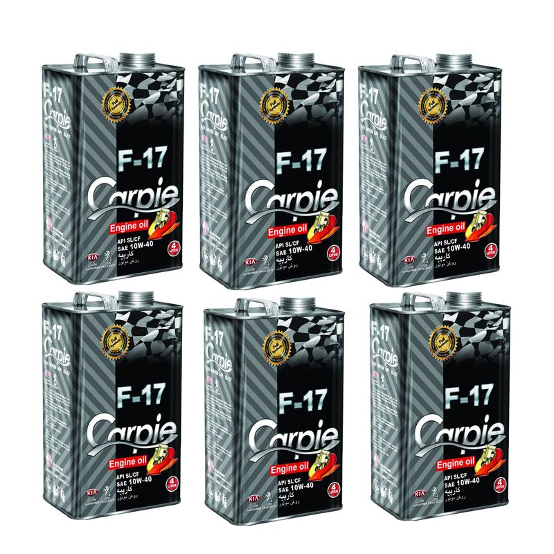 روغن موتور کارپیه کد f 17 مدل 10w40 sl حجم 4 لیتر بسته 6 عددی