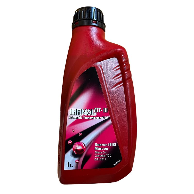 روغن هیدرولیک خودرو ایرانول مدل سه خط dexron iiig atf iii حجم 1 لیتر