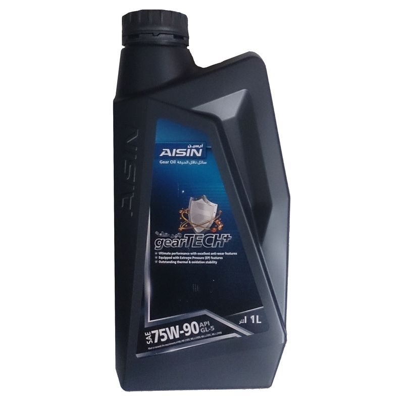روغن گیربکس خودرو آیسین مدل 75w 90 geartech plus حجم 1 لیتر