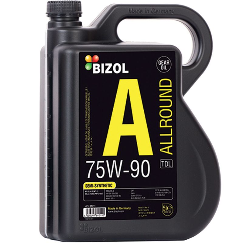 روغن گیربکس خودرو بیزول مدل allround tdl 75w 90 ظرفیت 5 لیتر