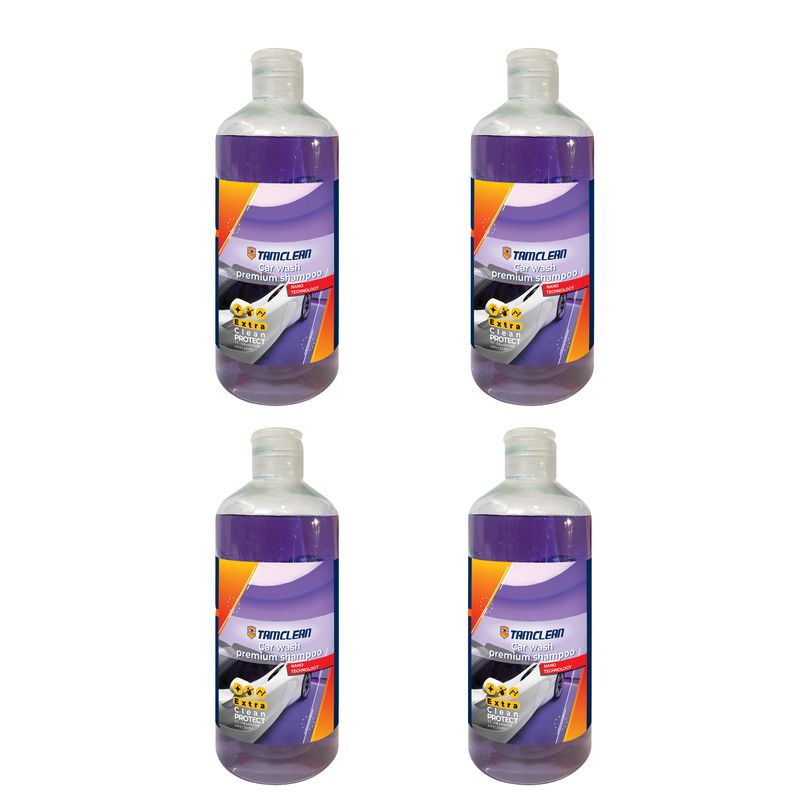 شامپو تمیزکننده بدنه خودرو تام کلین مدل پریمیوم tc sb400y08حجم 400 میلی لیتر بسته 4 عددی