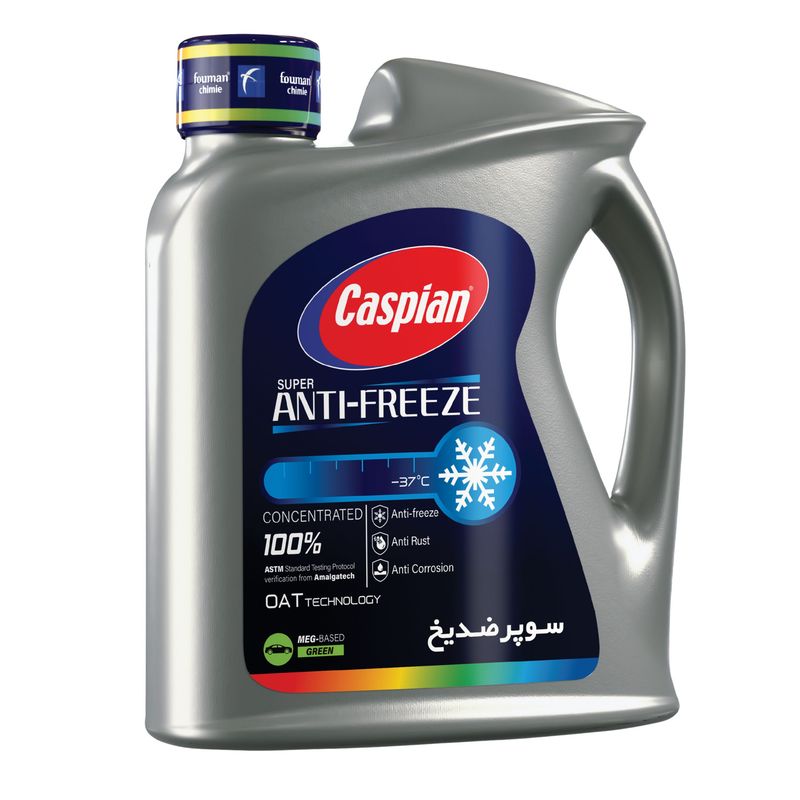 ضدیخ و ضدجوش 100 درصد خالص کاسپین مدل super anti freeze حجم 3.6 لیتر