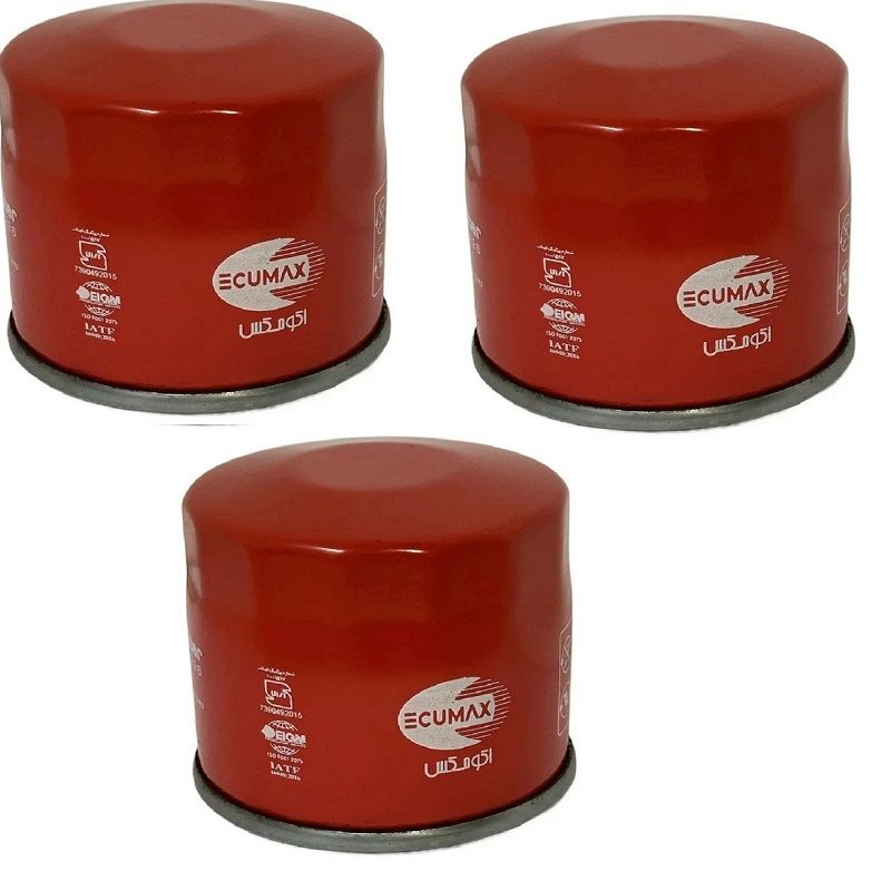 فیلتر روغن اکومکس مدل ecu   1226 مناسب برای خودرو  ساینا بسته بندی سه عددی