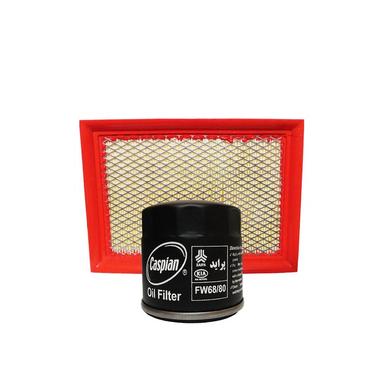 فیلتر هوای خودروی کاسپین مدل fc2199x به همراه فیلتر روغن 6880 مناسب برای پراید نسیم
