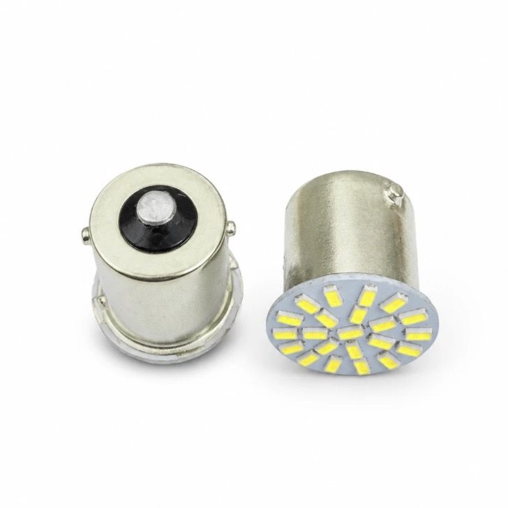 لامپ ال ای دی خودرو سام مدل فندقی 22smd کد w پایه تک کنتاکت ۱۱۵۶ مجموعه دو عددی