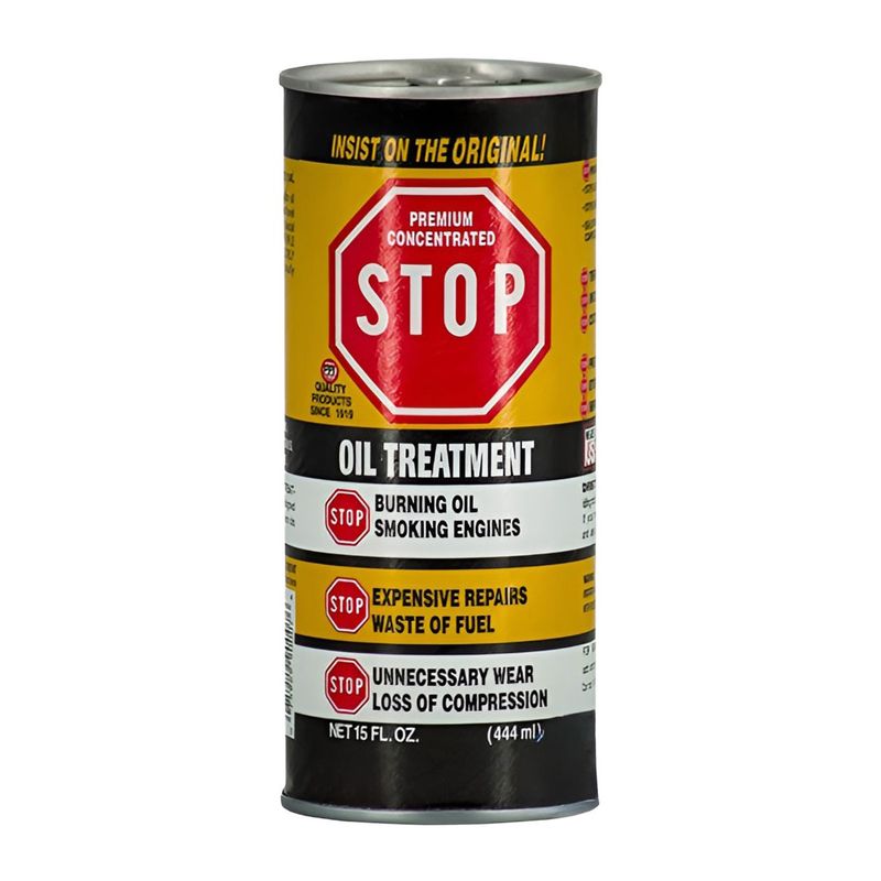 مکمل روغن موتور و ضد دود استاپ مدل oil treatment حجم 444 میلی لیتر