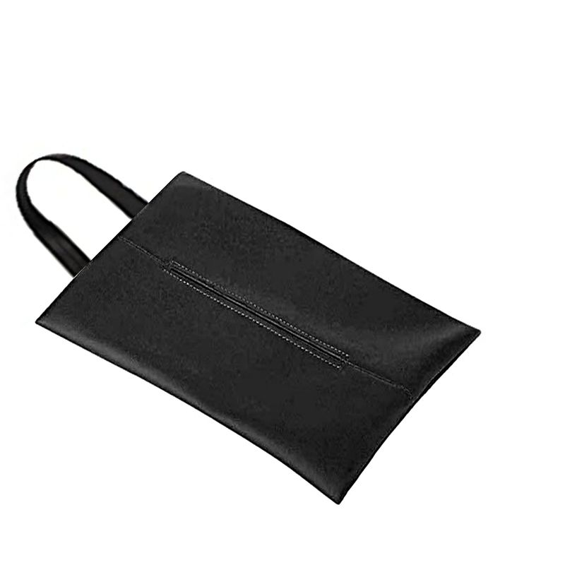 نگهدارنده جعبه دستمال کاغذی خودرو مدل بند دار چرمی