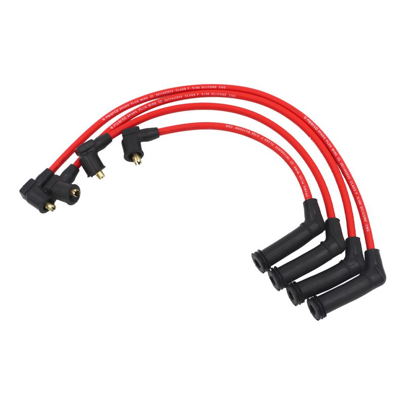 وایر شمع تقویتی پاسیکو مدل تقویتی 8 میل سیلیکون دو سر برنج کد p2840 مناسب برای پراید یورو 4 بسته 4 عددی