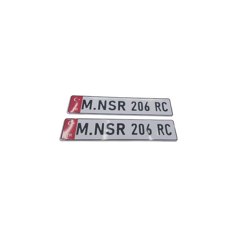 پلاک تزئینی خودرو مدل js طرح nsr مجموعه دو عددی