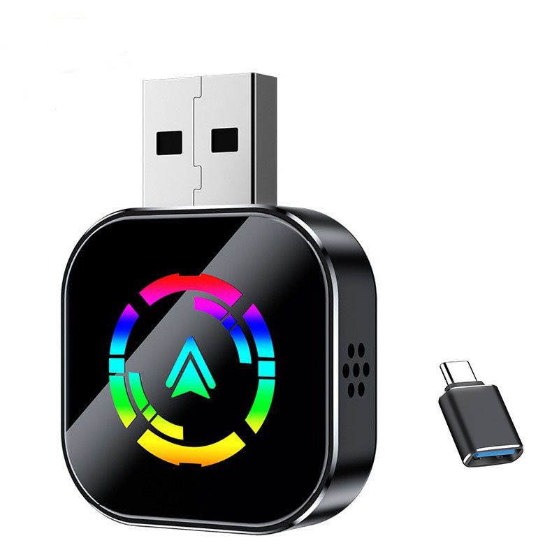 کارپلی و اندروید اتو مدل wireless carplay_android auto q1as به همراه مبدل usb به usb c