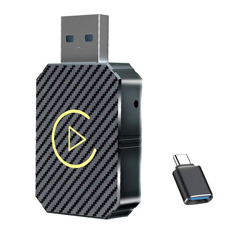 کارپلی و اندروید اتو مدل wireless carplay_android auto q1m به همراه مبدل usb به usb c