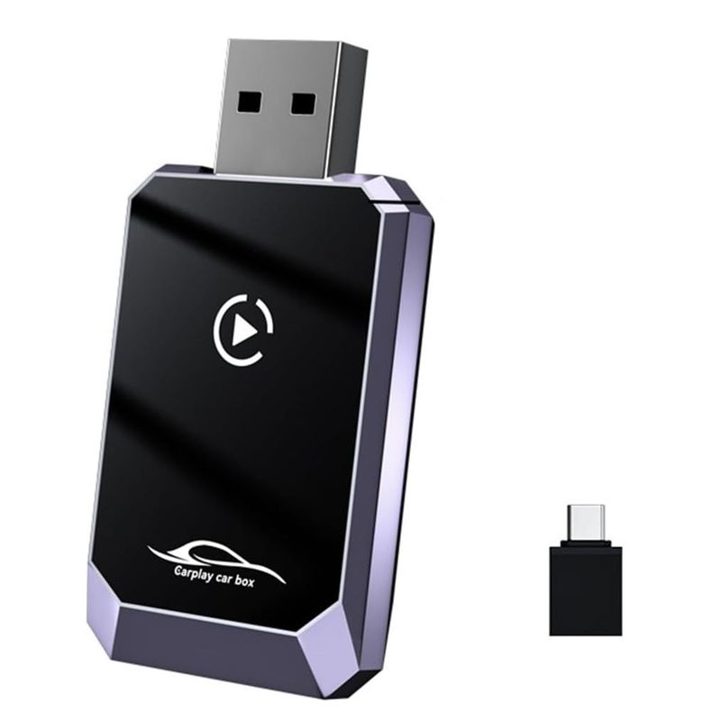 کارپلی و اندروید اتو مدل wireless carplay_android auto q1y به همراه مبدل usb به usb c