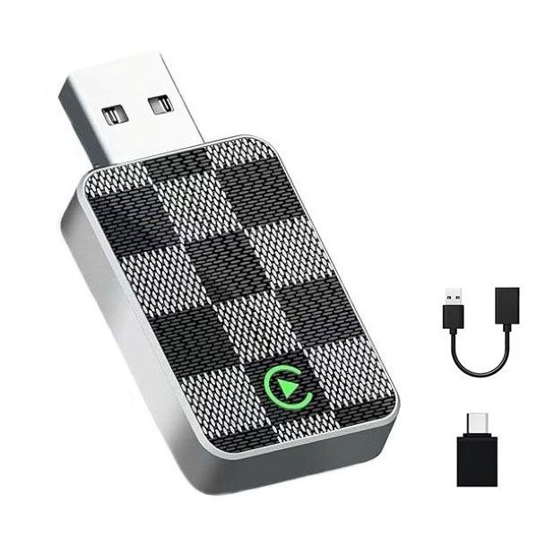 کارپلی و اندروید اتو مدل wireless carplay_android auto به همراه مبدل usb به usb c و کابل افزایش طول usb
