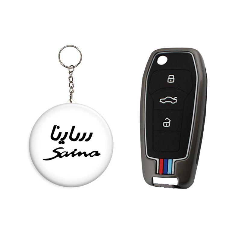کاور ریموت و سوئیچ خودرو کالانیکس مدل cov sainas 10408 طرح فلزی مناسب برای ساینا اس به همراه جاسوئیچی