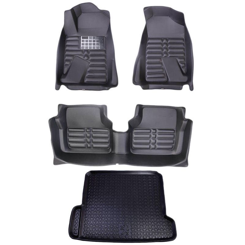 کفپوش پنج بعدی خودرو مدل ecco مناسب برای پژو پارس به همراه کفپوش صندوق خودرو
