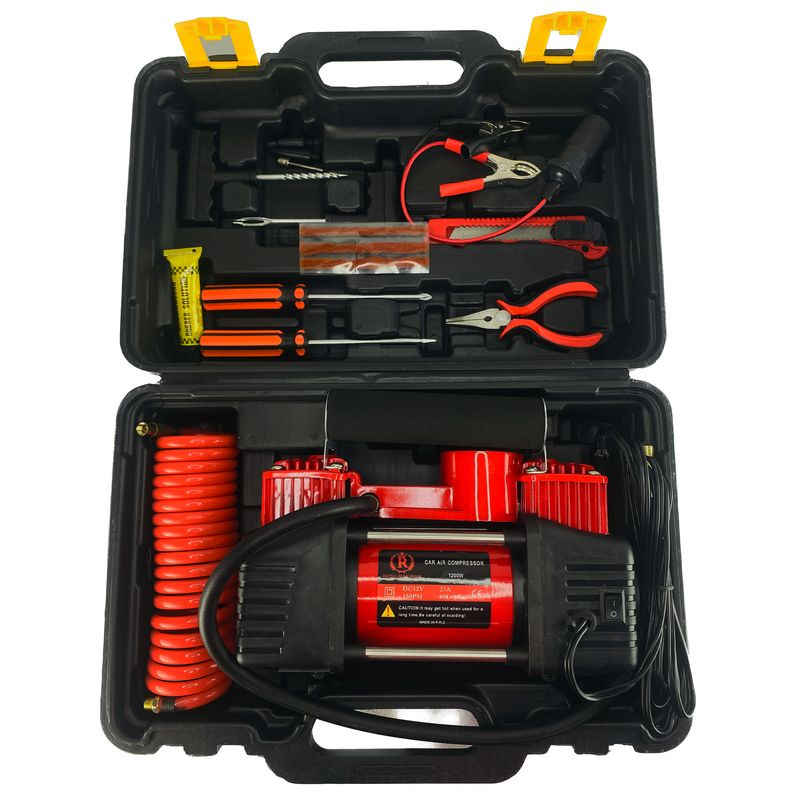 کمپرسور باد فندکی رویال مکس مدل rm 12v مجموعه 15 عددی
